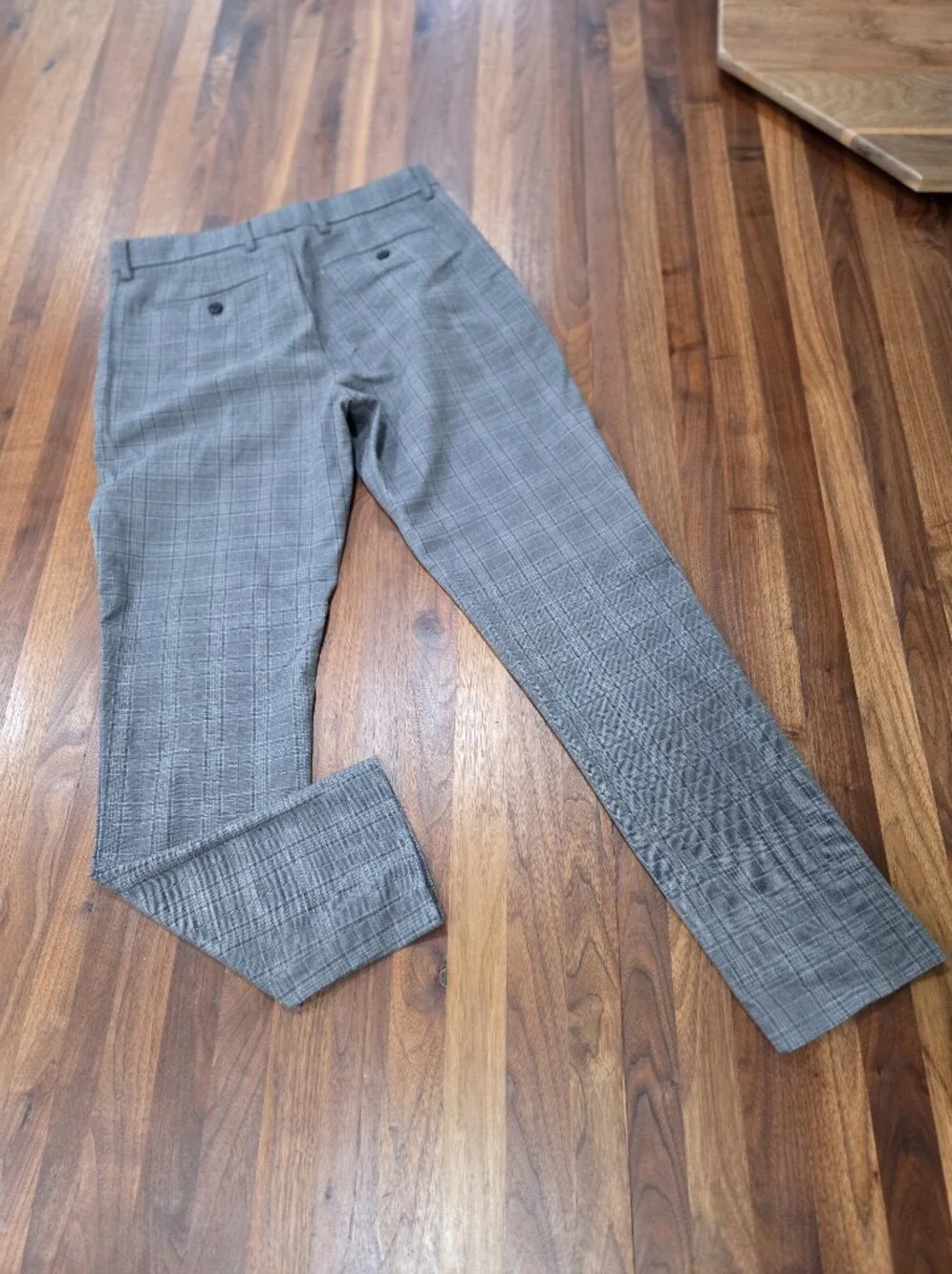 Banana Republic Grayson Slim Tapered Gray Plaid Dress Pants Size 30 X 32